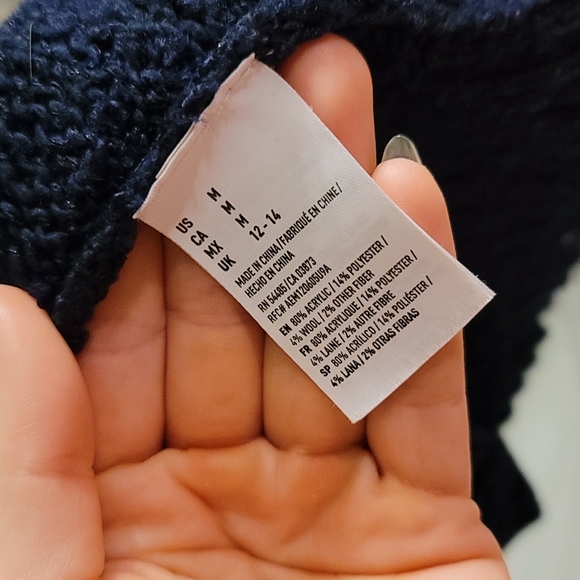 Navy blue knitted sweater - Picture 3 of 3